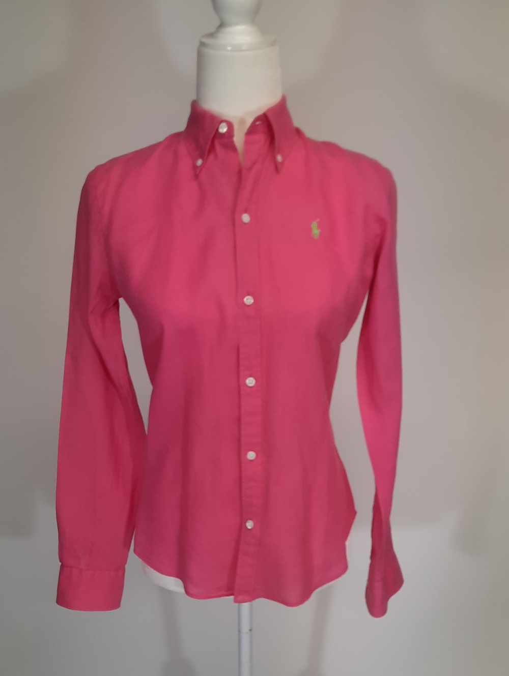 Ralph Lauren Pink Classic Slim-Fit Button-Down Oxford Bamboo Shirt, Size 4